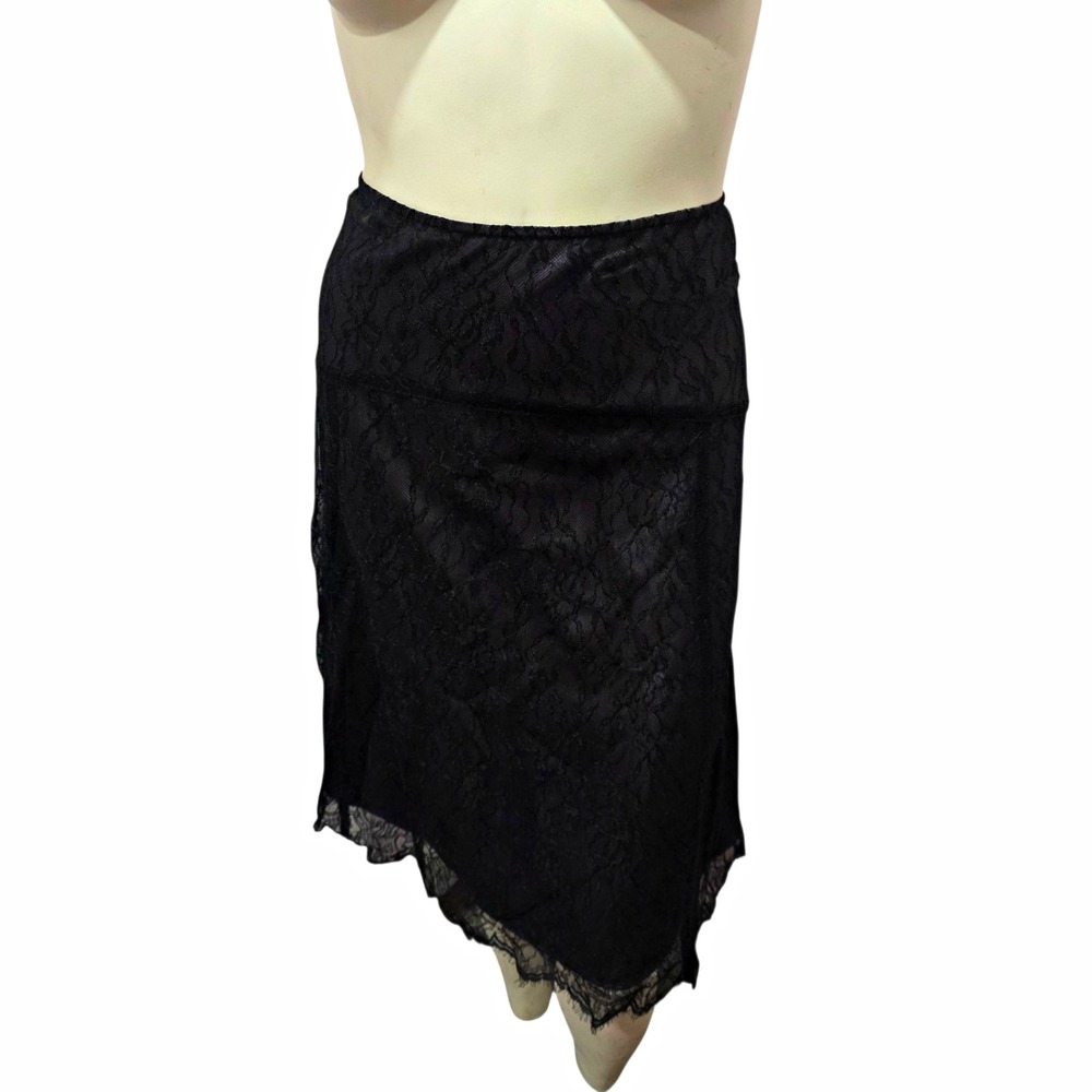 Alfani Woman 14W Black Floral Lace High Low Midi Skirt Fully Lined Plus Size NWT